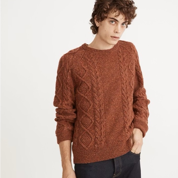 Madewell Donegal Cable-knit Fisherman Sweater